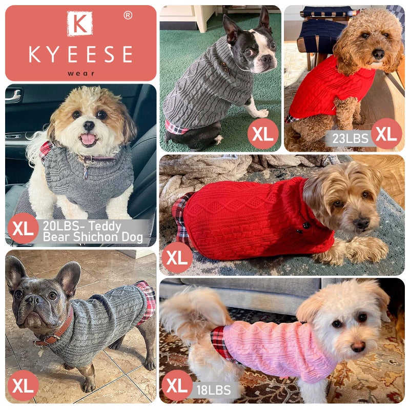 KYEESE Dog Sweater Stretchy Soft Pullover Dog Sweaters for Medium Dogs Girl Thick Pet Coat for Fall Winter Cold Weather Warm Turtleneck Medium Dogs Sweater - Image 5